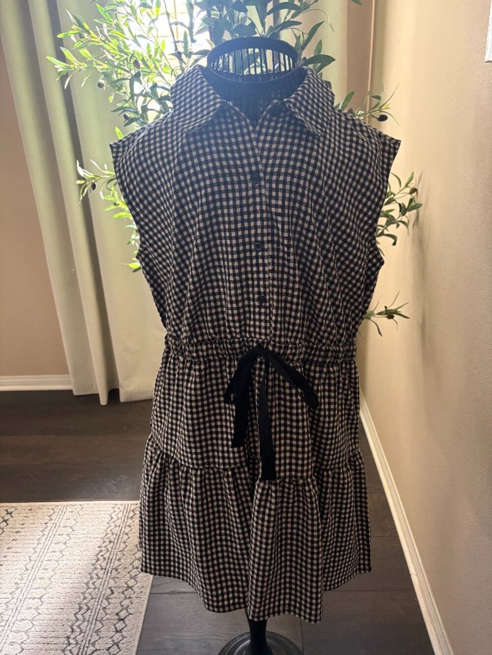 Wild Fable Women's Black & White Mini Cap Sleeve Dress - XL
